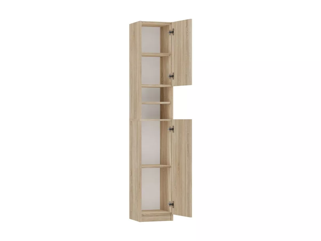 MARELLO - Colonne de salle de bain style moderne - 183x32x30 - 2 portes+étagères - Sonoma