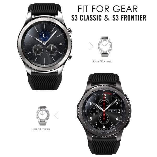 INF Klokkerem til Samsung Gear S3 Frontier / Classic - Svart
