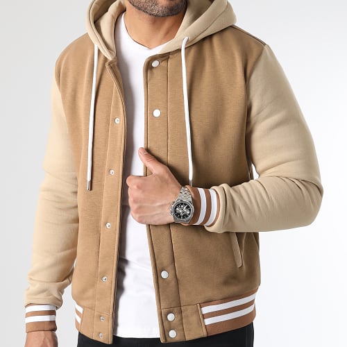 Veste Teddy A Capuche 2803 Beige Marron