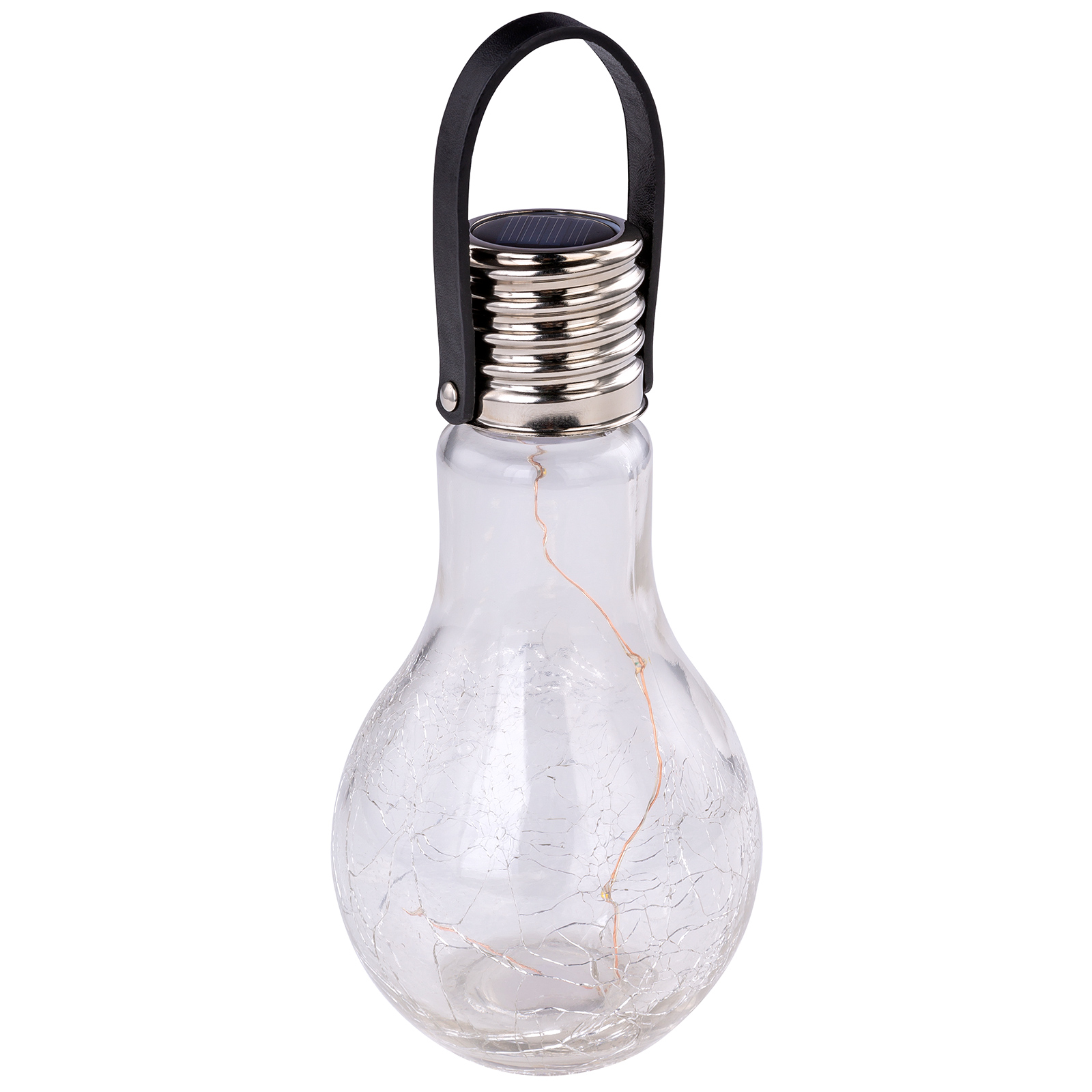 Solar-LED-Dekoleuchte - silber-transparent - Glas