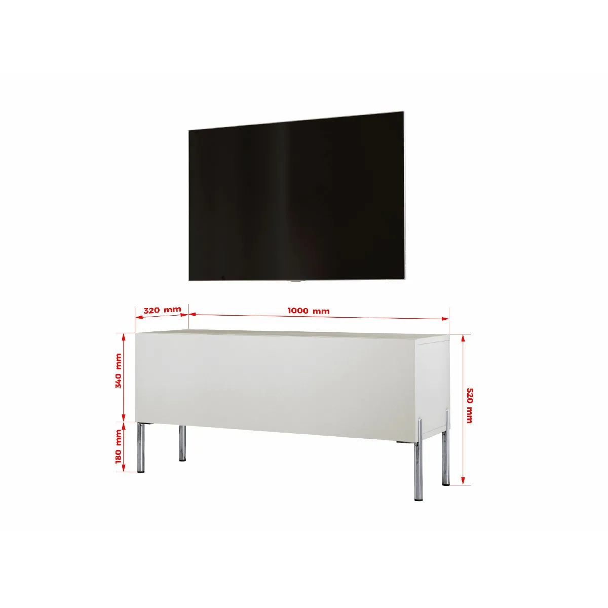 3xeliving Meuble TV Cachemire avec Pieds en Chrome