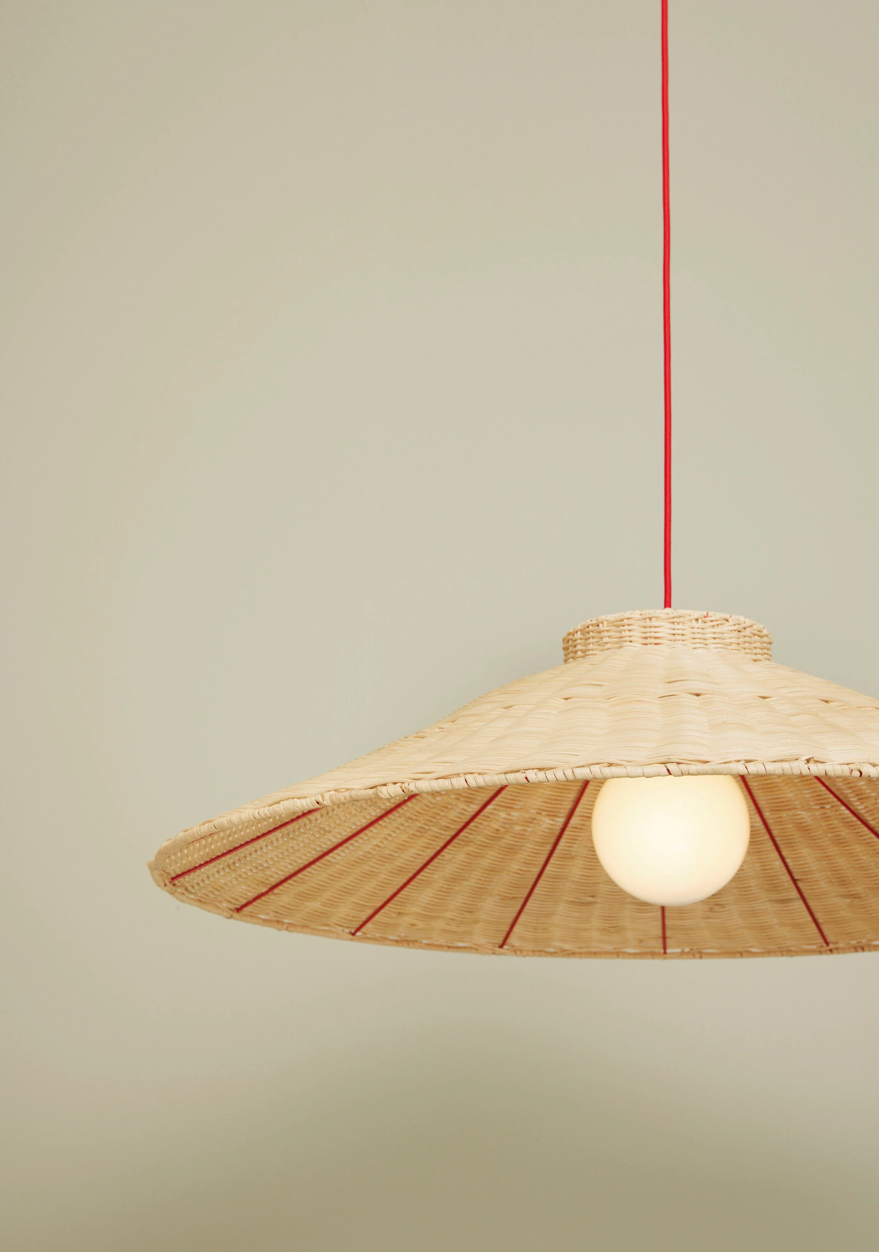 Hübsch  Chand loftslampe -rød/natur