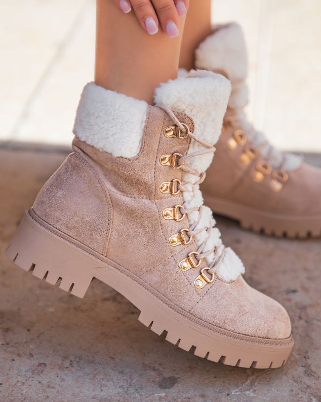 Bottines femme taupe fourrées - Marilou