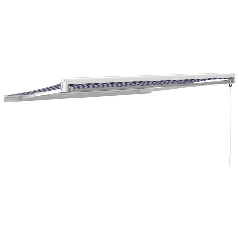 Auvent rétractable bleu et blanc 3x2,5 m tissu et aluminium