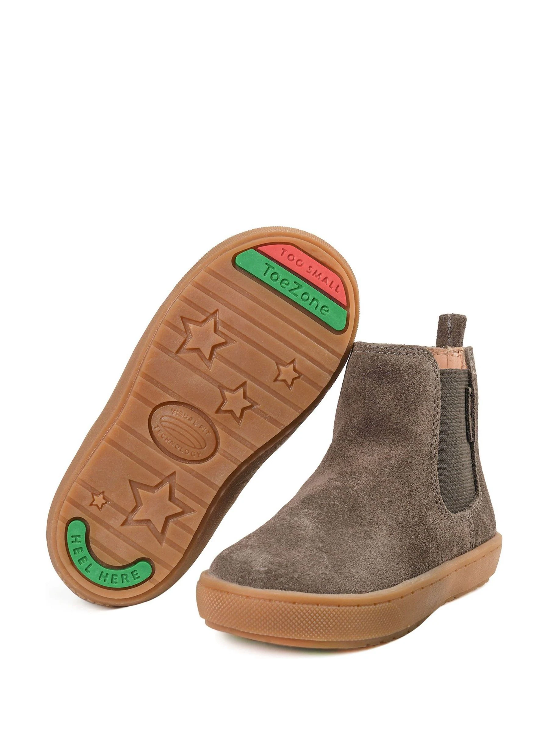 ToeZone River Bruin suède leren Boots met kruisje en rits voor Jongens