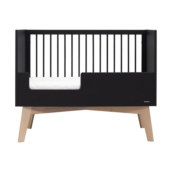 Kidsmill Sixties Babybed Zwart Mat / Naturel 60 x 120 cm