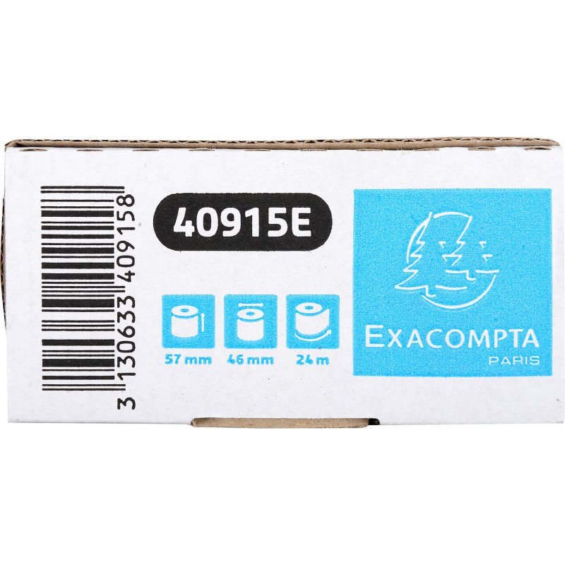 Bobines Caisses Exacompta 40915E - l 57 mm x L 24 m, Ø 46 mm - 1 pli(s) - paquet de 10