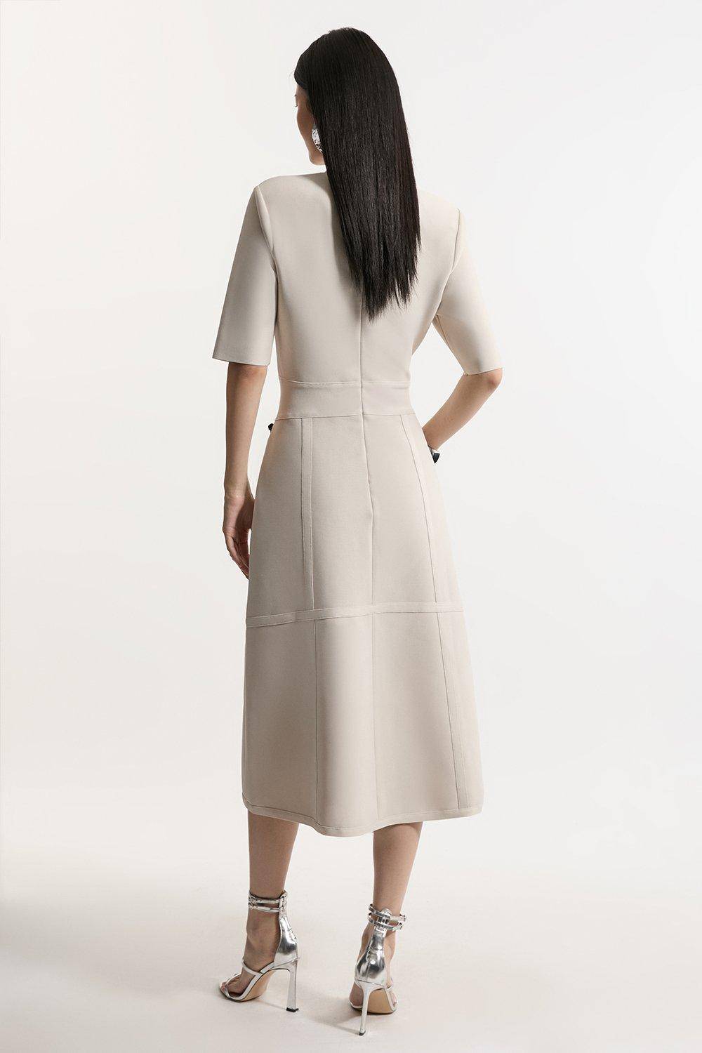 KarenMillen Robe midi asymétrique en maille bandage Figure Form