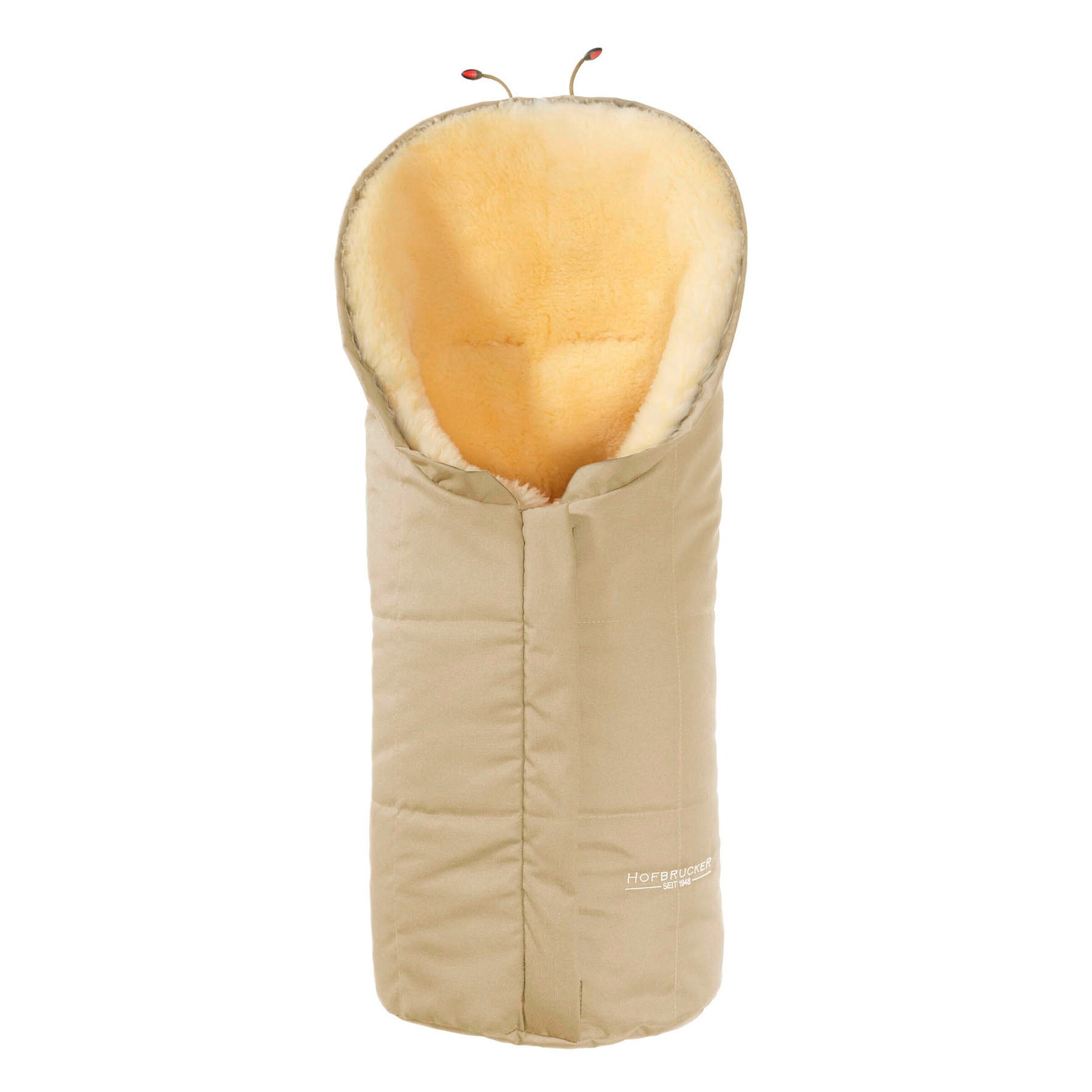 Hofbrucker Kinderwagen Lammfell-Fußsack für Babywanne Eskimo Beige