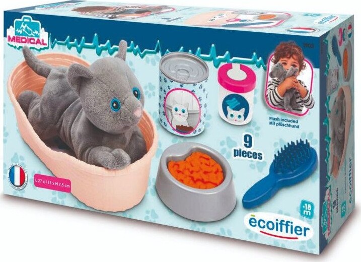 Legetøjs Kat Med Seng Og Tilbehør - Ecoiffier - Medical