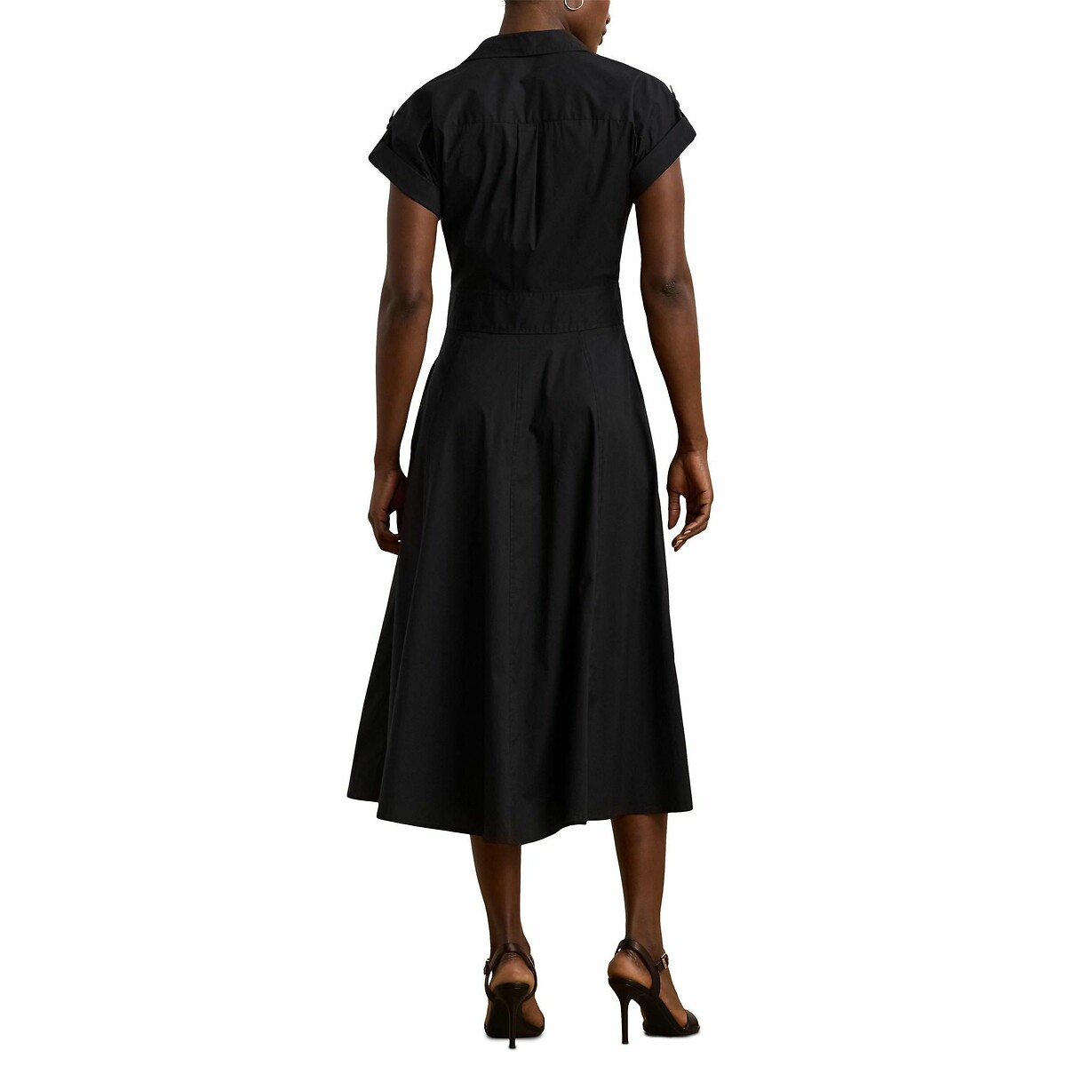 LAUREN RALPH LAUREN<br>Vestido midi com cinto e mangas curtas, MERTICE