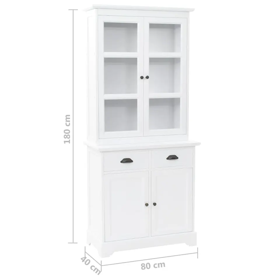 vidaXL - Dressoir - Wit - Grenenhout