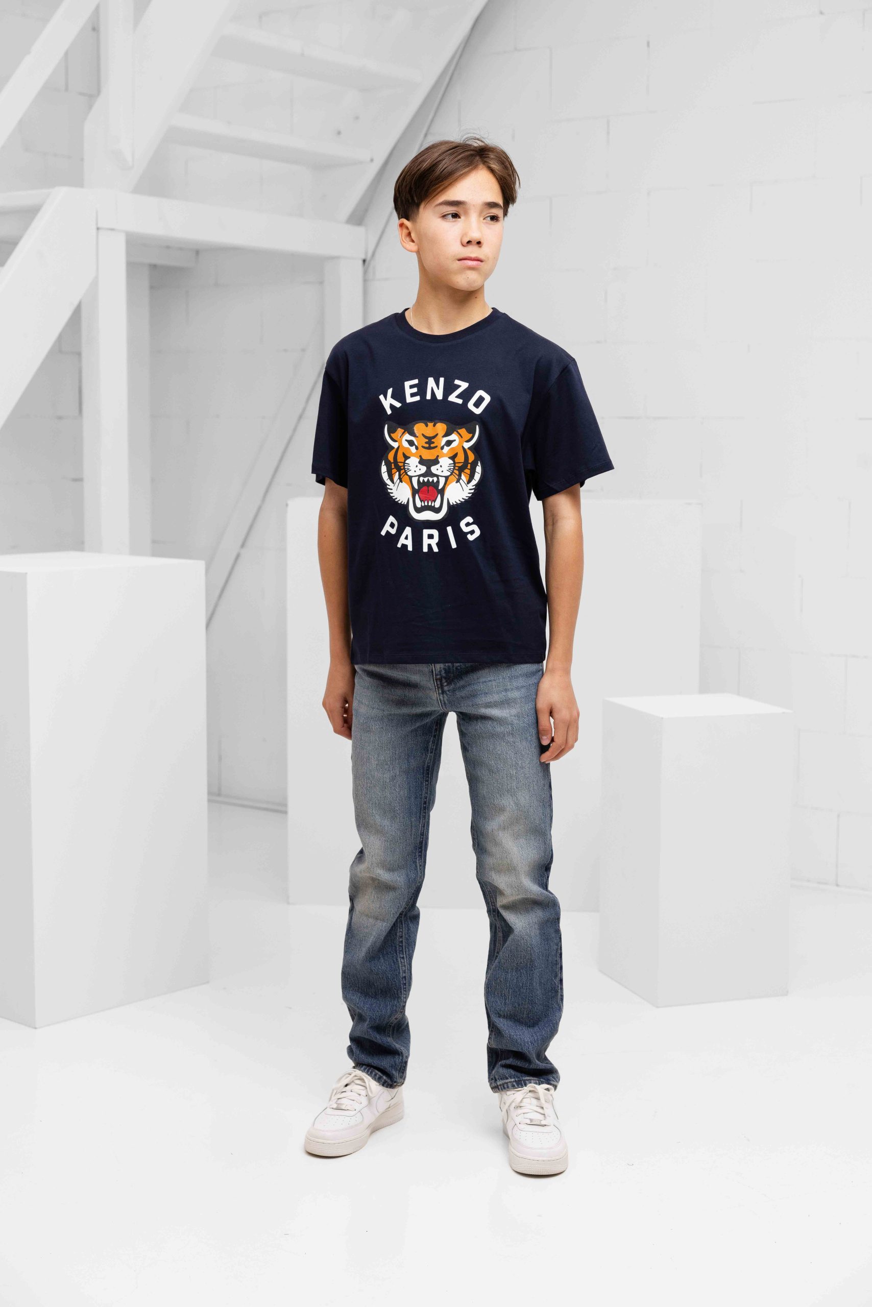 Kenzo Tiger T-Shirt Kids Donkerblauw