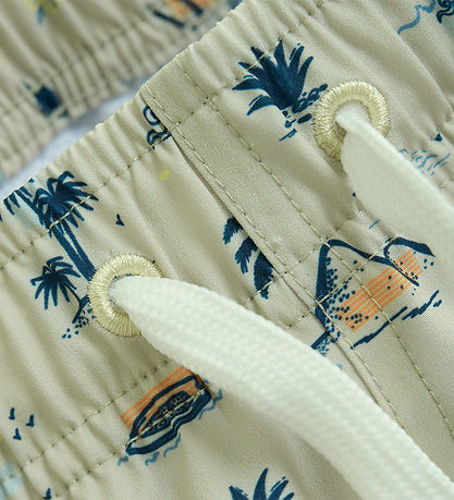 Color Kids Bådeshorts - Tidal Foam m. Strandtema
