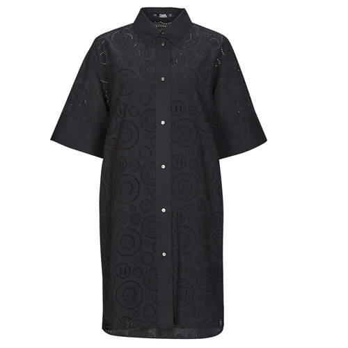 Karl Lagerfeld - BRODERIE ANGLAISE SHIRTDRESS Negro