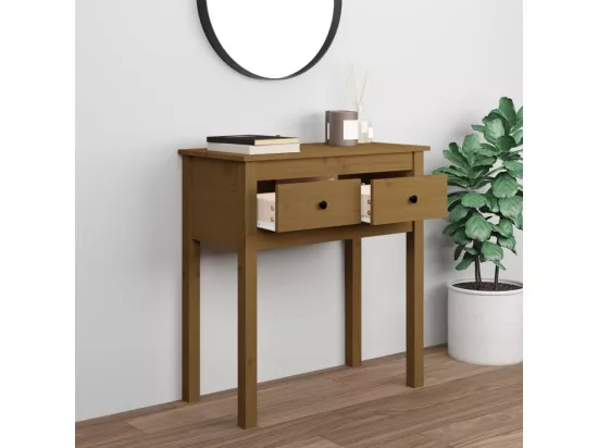 Table console Marron miel 70x35x75 cm Bois massif de pin