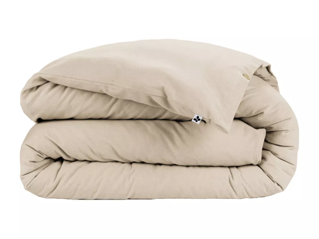 Housse de couette flanelle beige 260x240 cm