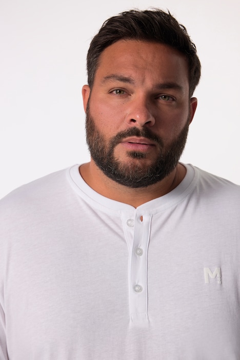 Men+ Henley, Basic, Langarm, Rundhals, bis 8 XL