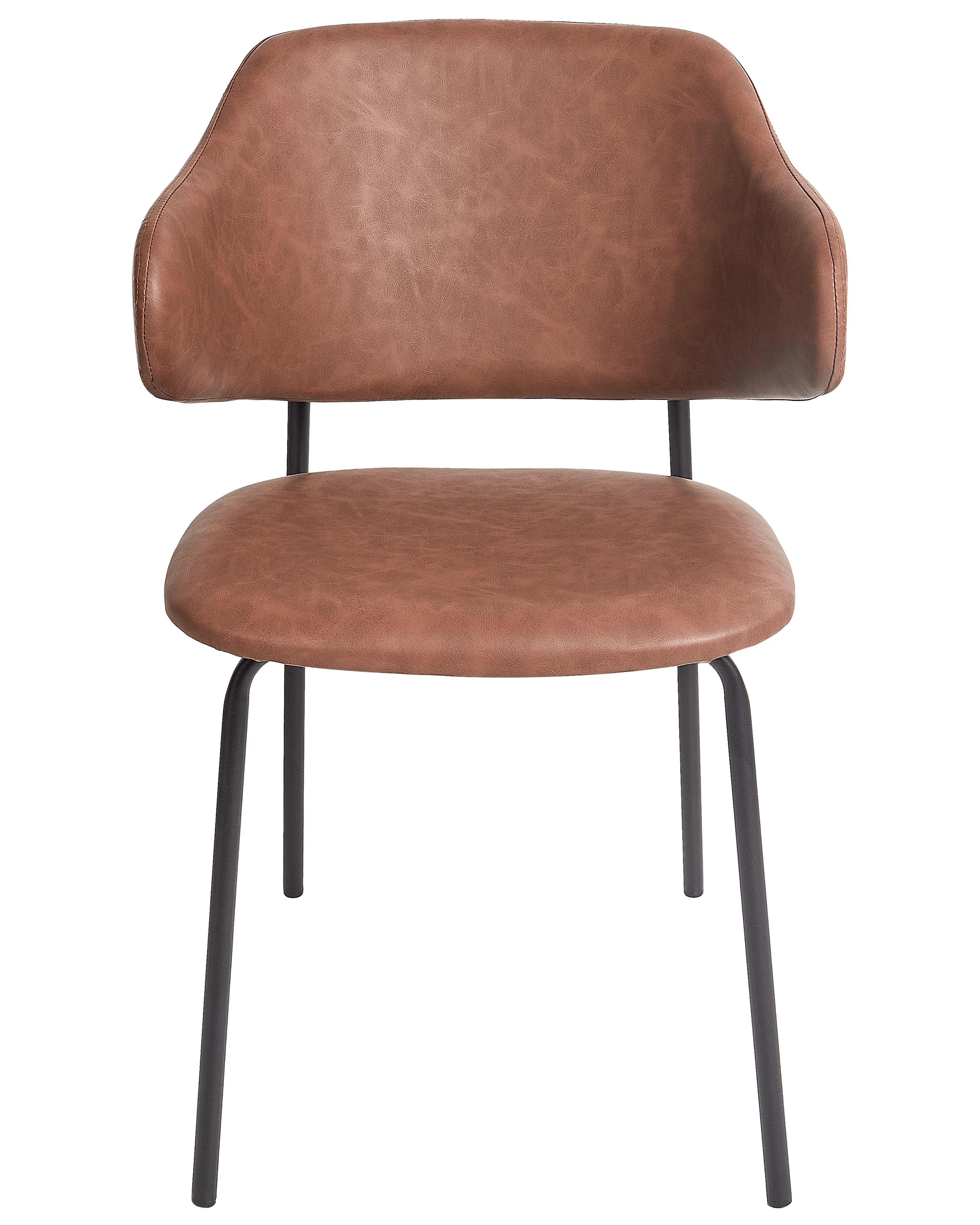 Set van 2 eetkamerstoelen KENAI Kunstleer Bruin