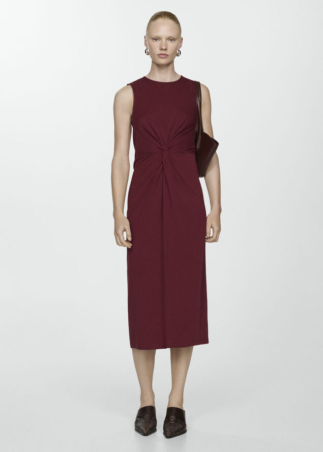 MANGO Midi-dress with draped detail 76