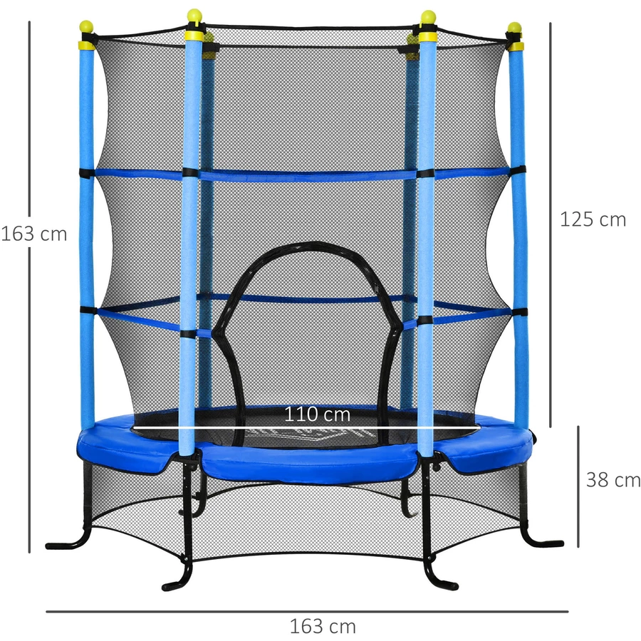 HOMCOM Trampolin mit Sicherheitsnetz blau
