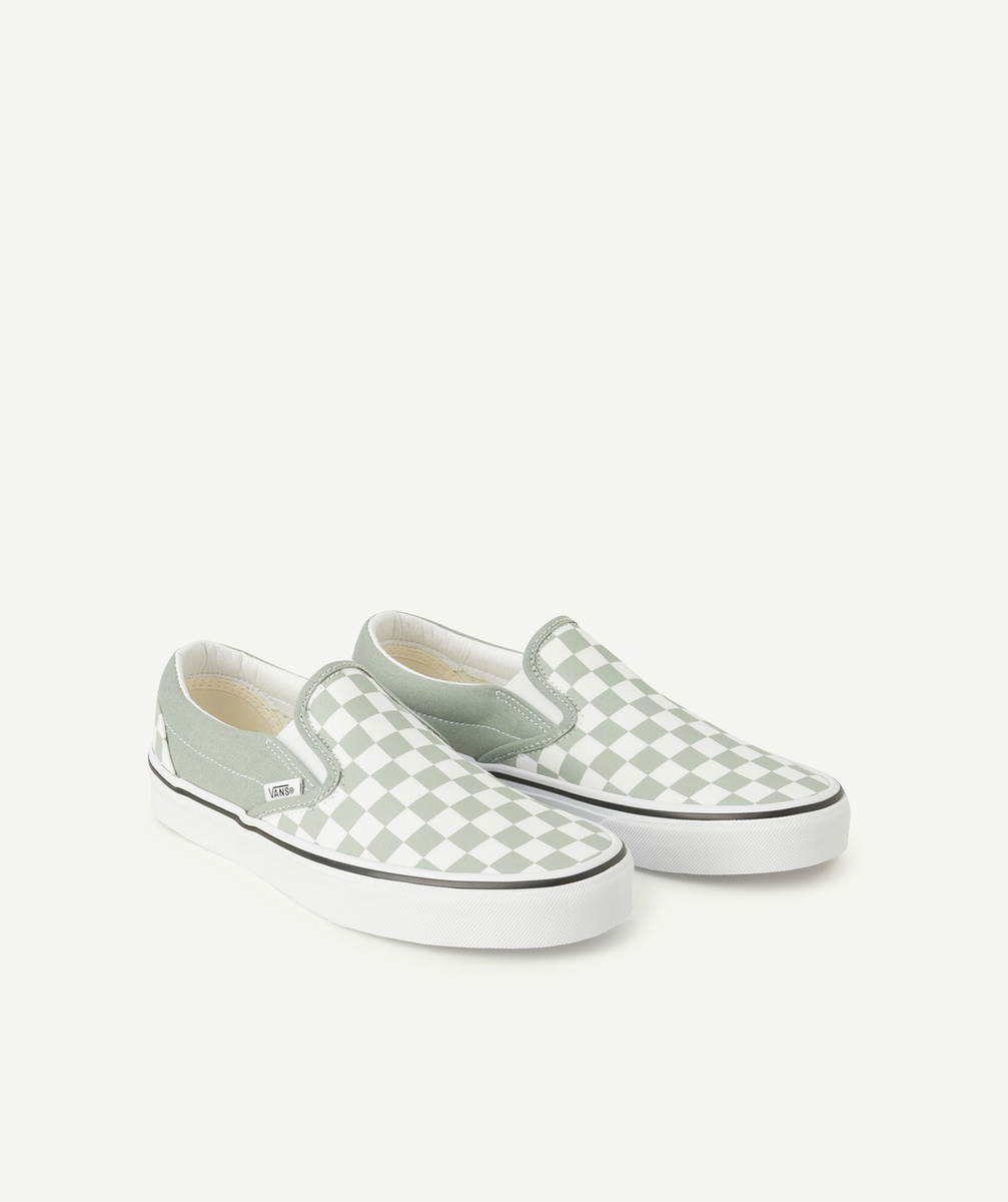 VANSchaussures classic slip-on ado imprimé checkerboard vert