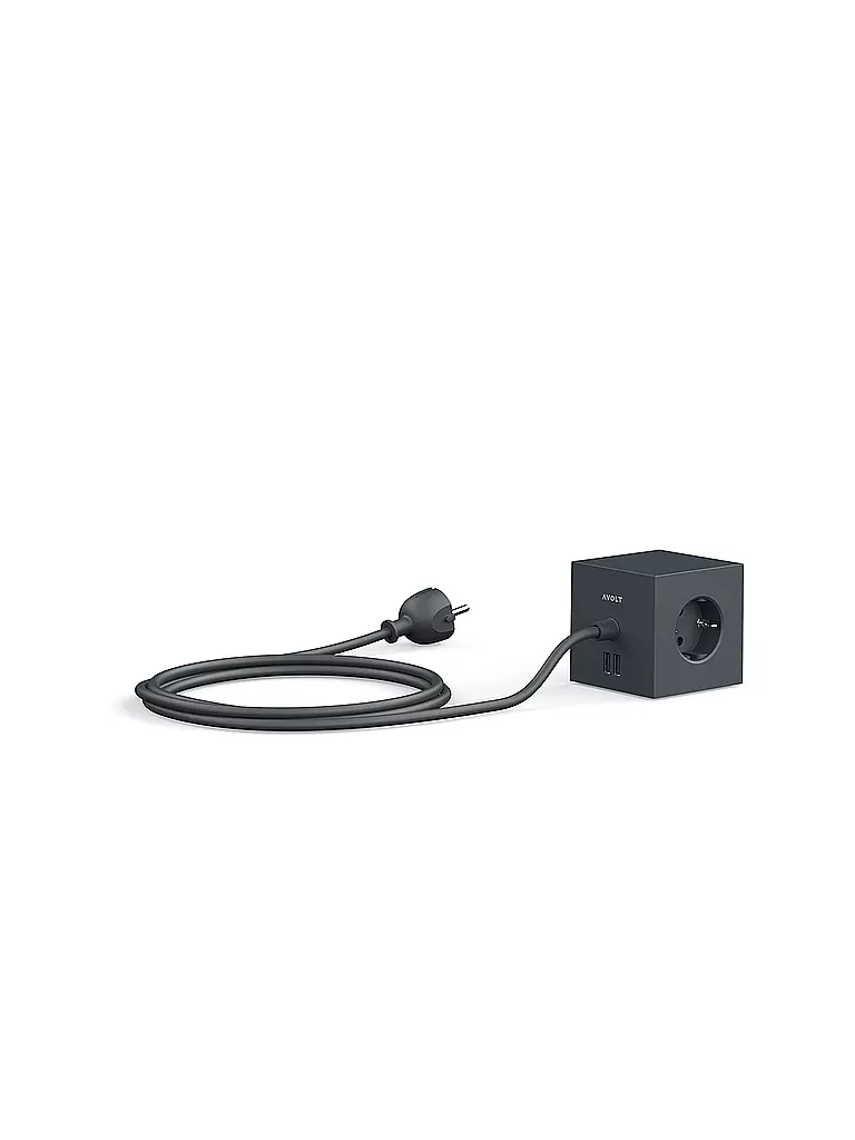 AVOLT Mehrfachsteckdose Square 1 F 1.8MT Stockholm Black schwarz