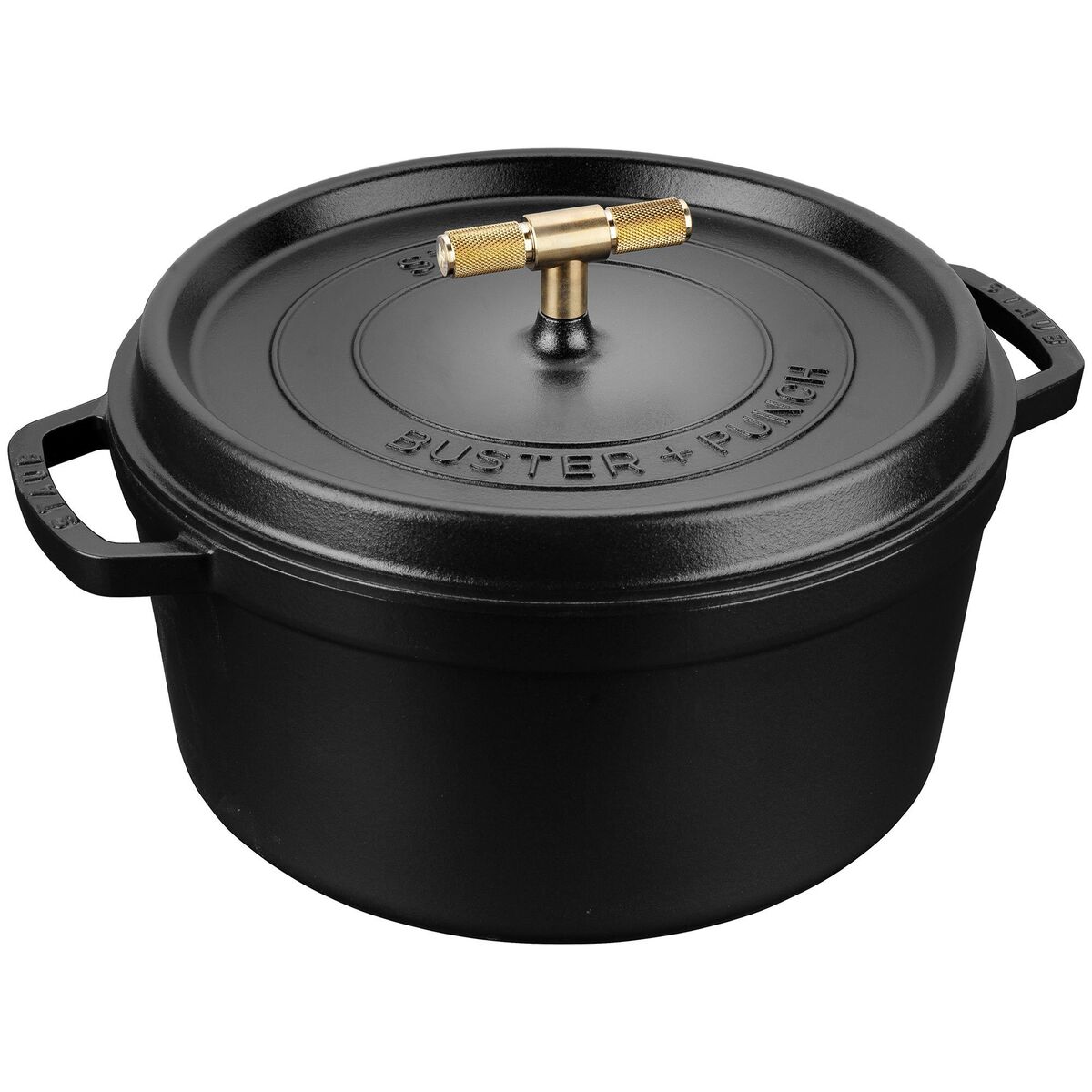 Buster+Punch rund gryte 28 cm, messingknott