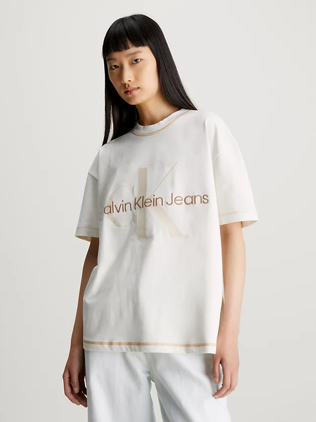 Camiseta boyfriend com monograma