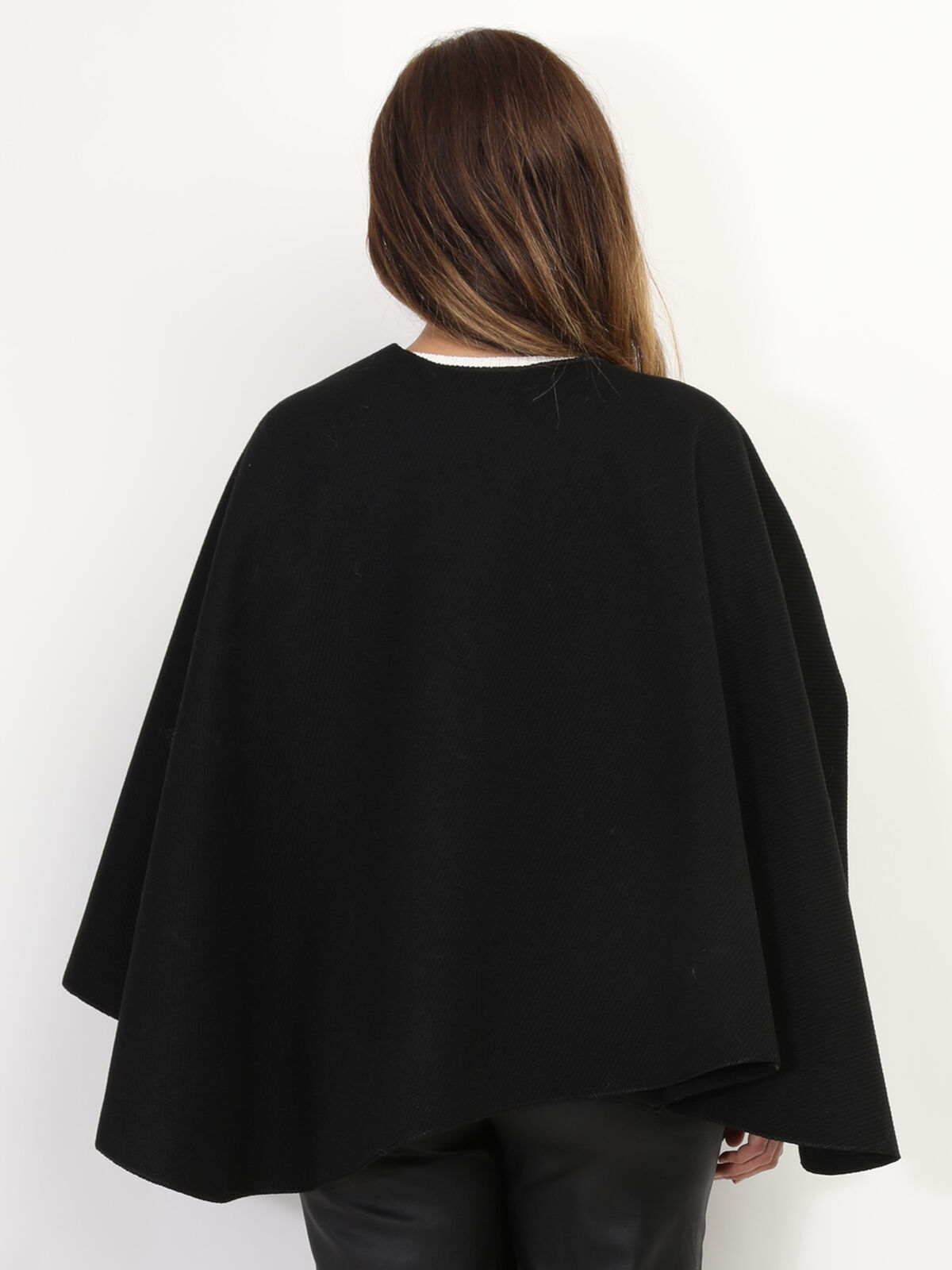 Poncho asymétrique croisé- Noir