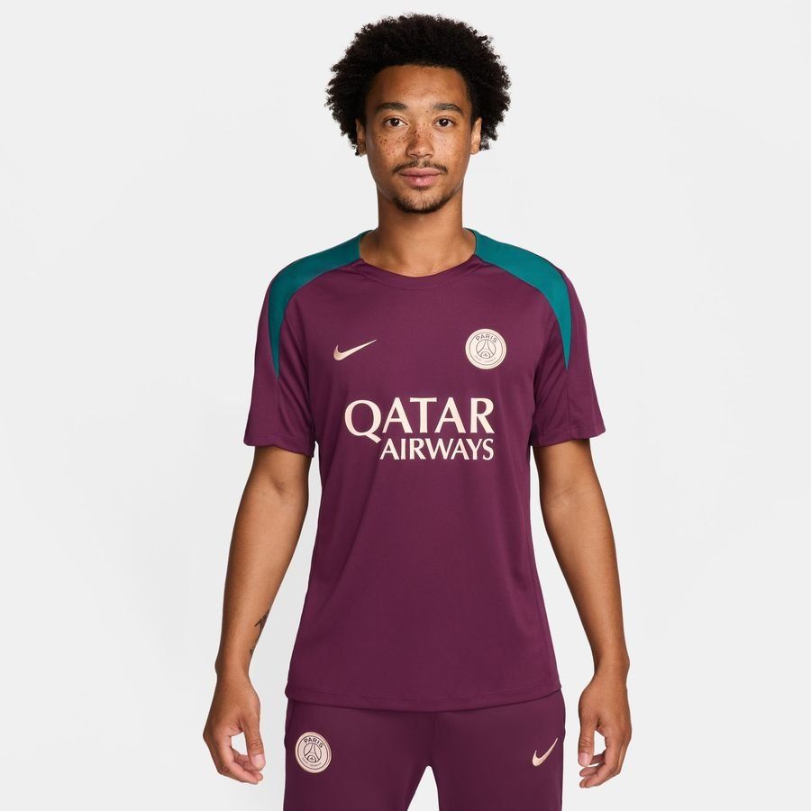 Paris Saint-Germain T-shirt d'Entraînement Dri-FIT Strike - Bordeaux/Geode Teal/Orange