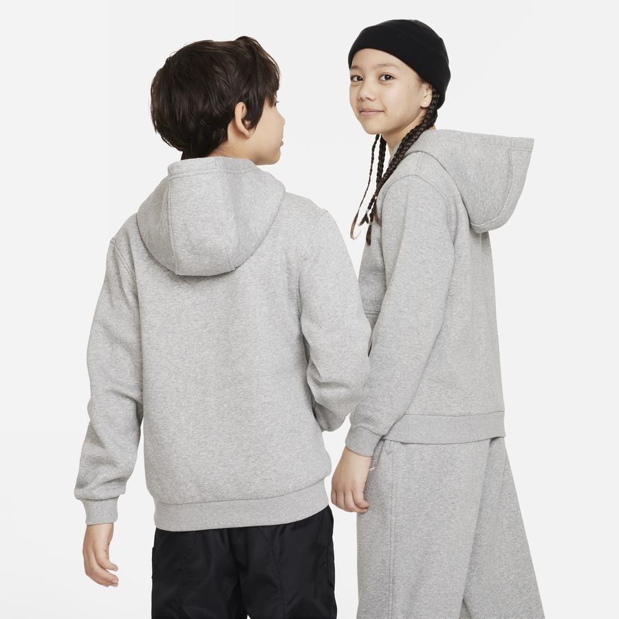 Nike Sweat à Capuche NSW Club Fleece - Gris/Blanc Enfant
