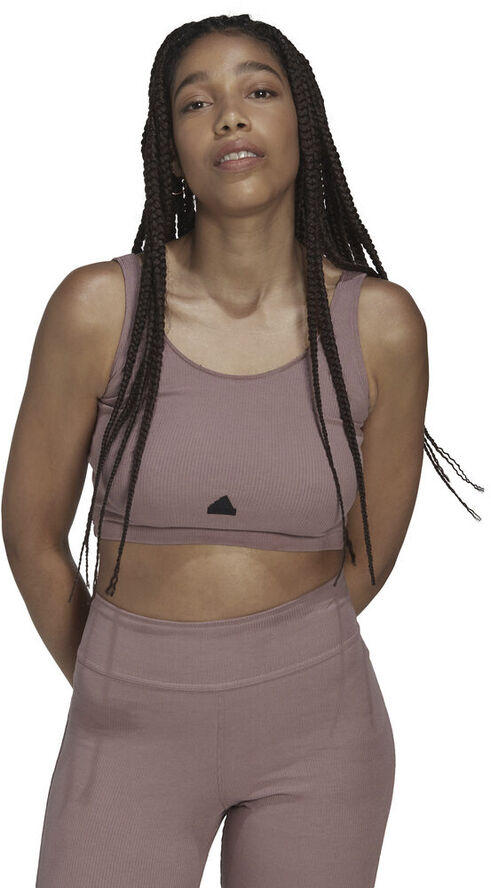adidas Rib Cropped top Brun