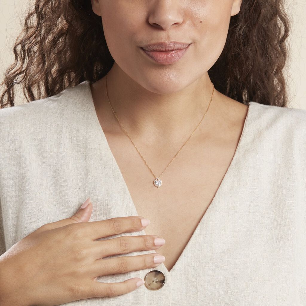 Collier Verounia Or Jaune Oxyde De Zirconium