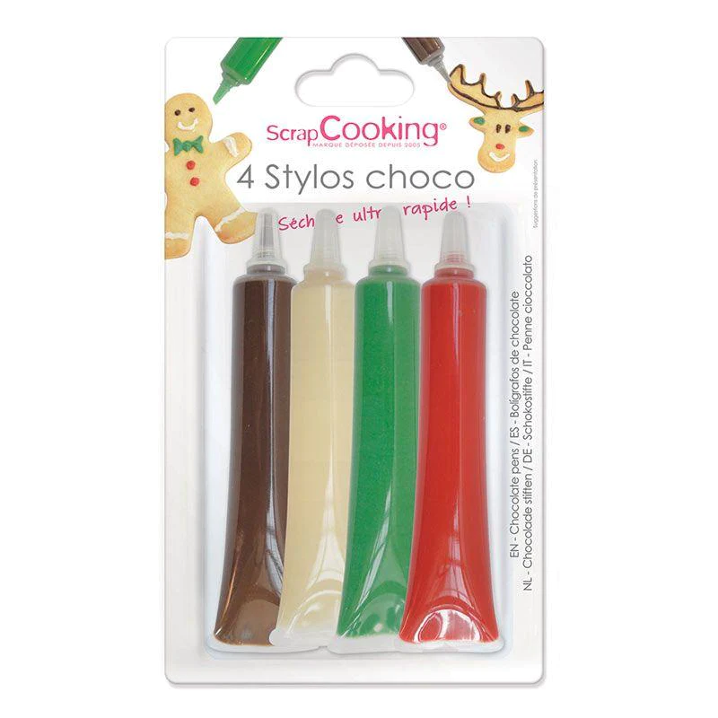 4 stylos au chocolat Edition Noël Scrapcooking