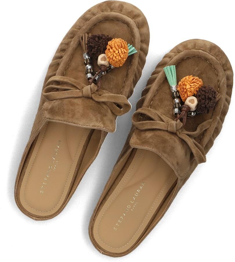 STEFANO LAURAN Instappers Dames 2901 Maat: 38 Materiaal: Suède Kleur: Camel