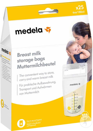 Medela Sachets De Conservation 210ml Lait Maternel Versement Facile 25 Sachets