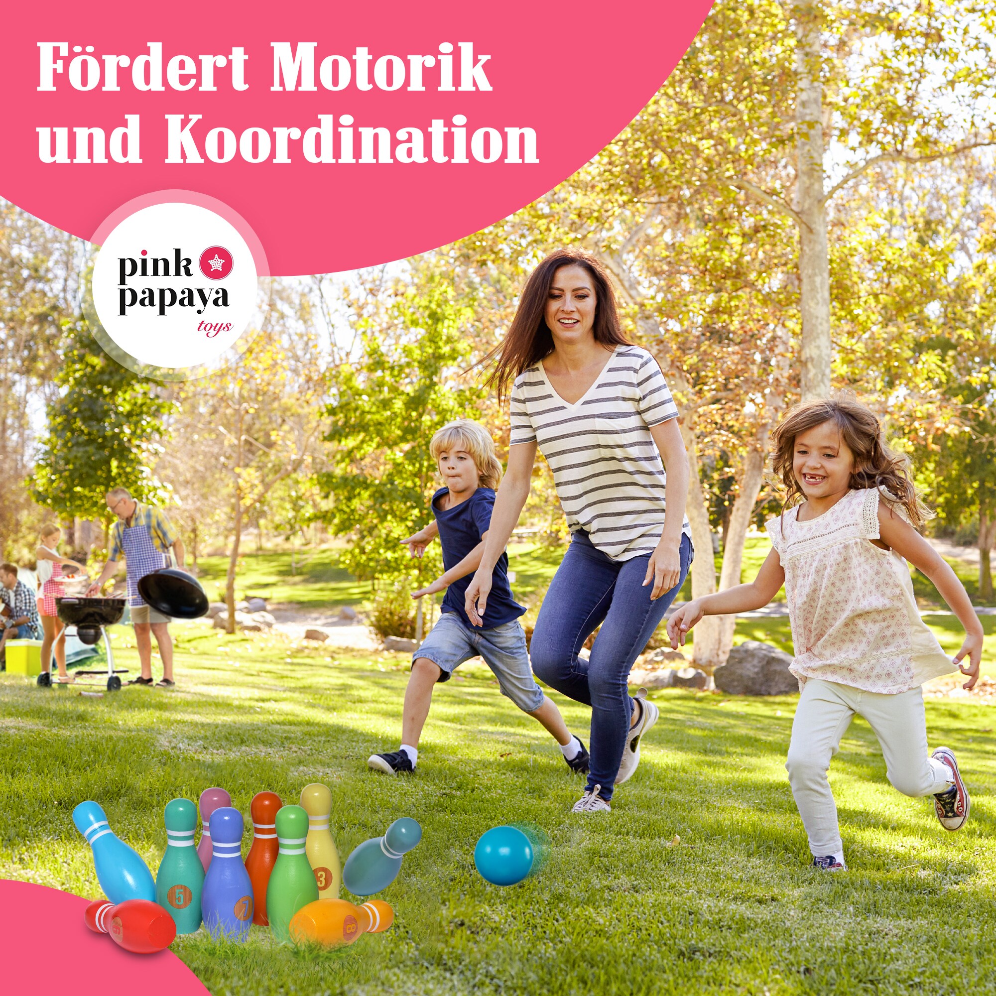 Pink Papaya Kegelspiel für Kinder Kids Bowling Classic