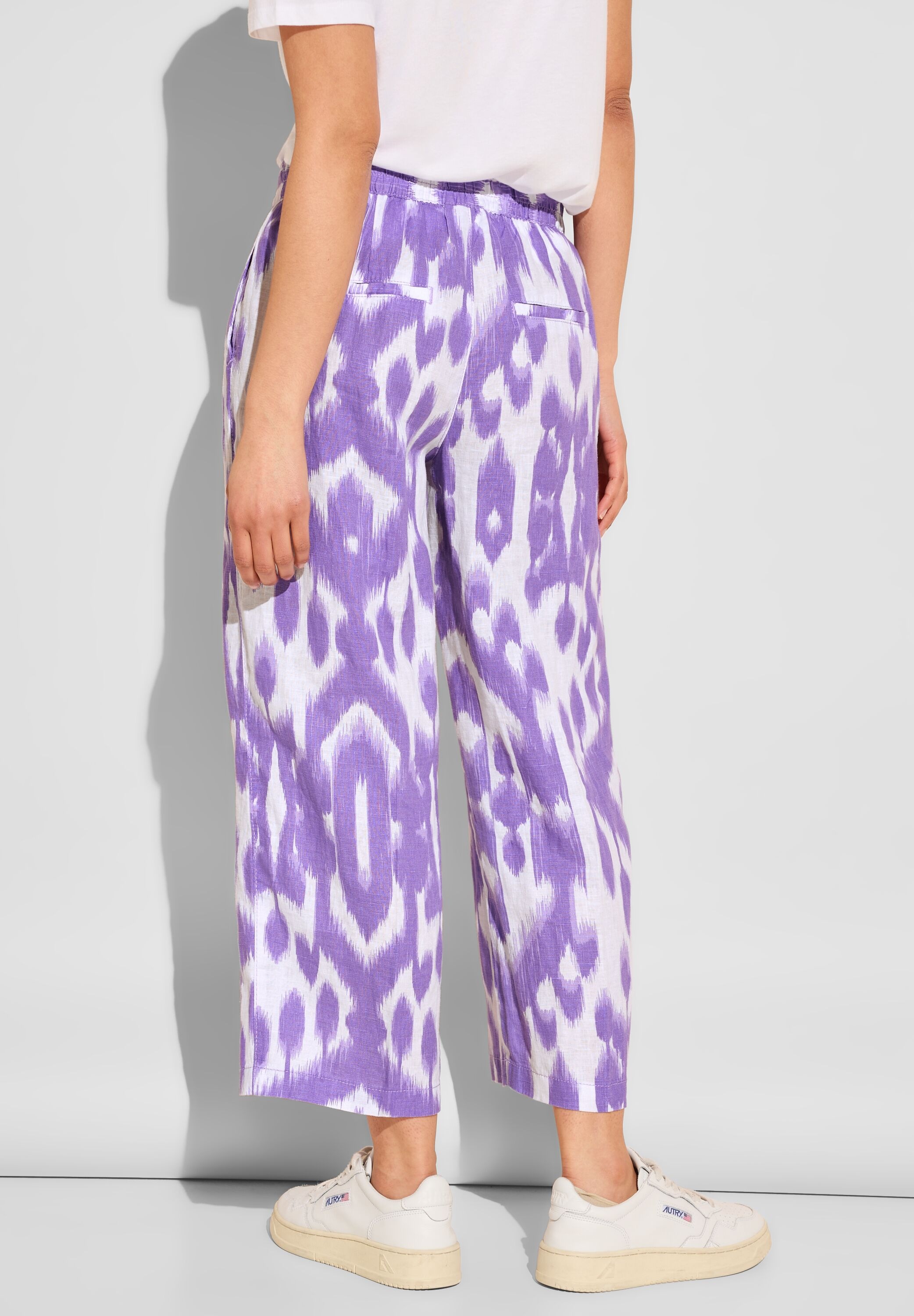 STREET ONE Leinenhose  Sommerhose mit Ikat Muster