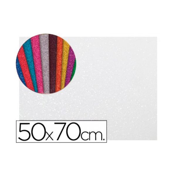 Liderpapel Folha Eva 50x70cm 2mm Glitter Branco 10 Un.