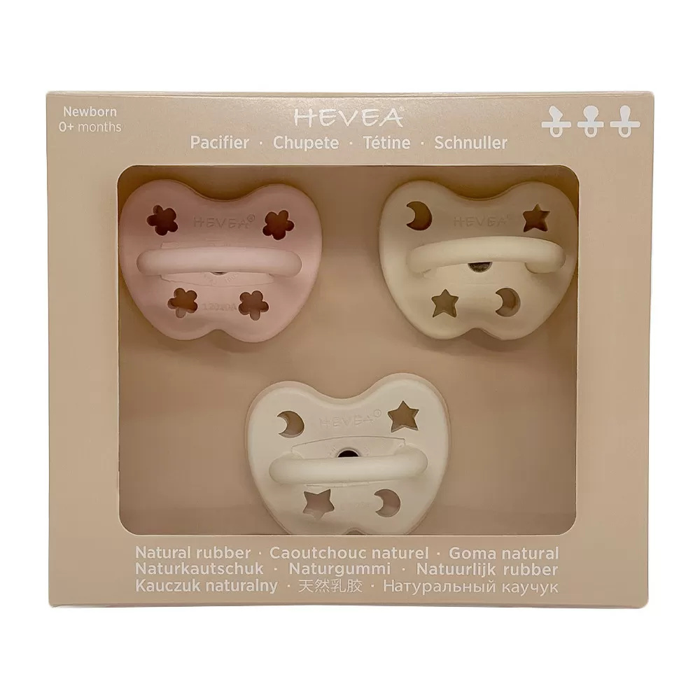 Hevea sut, Trial Trio-Pack, Newborn 0  mdr, Powder Pink, Cream & Milky White - 3 stk.