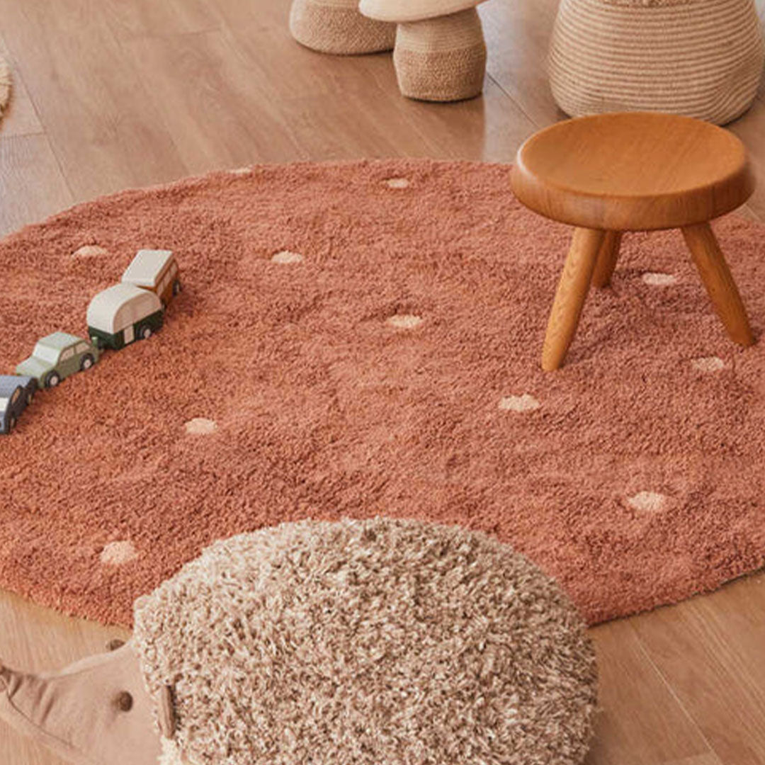 Lorena canals vloerkleed rond stippen - chestnut - Ø140 cm