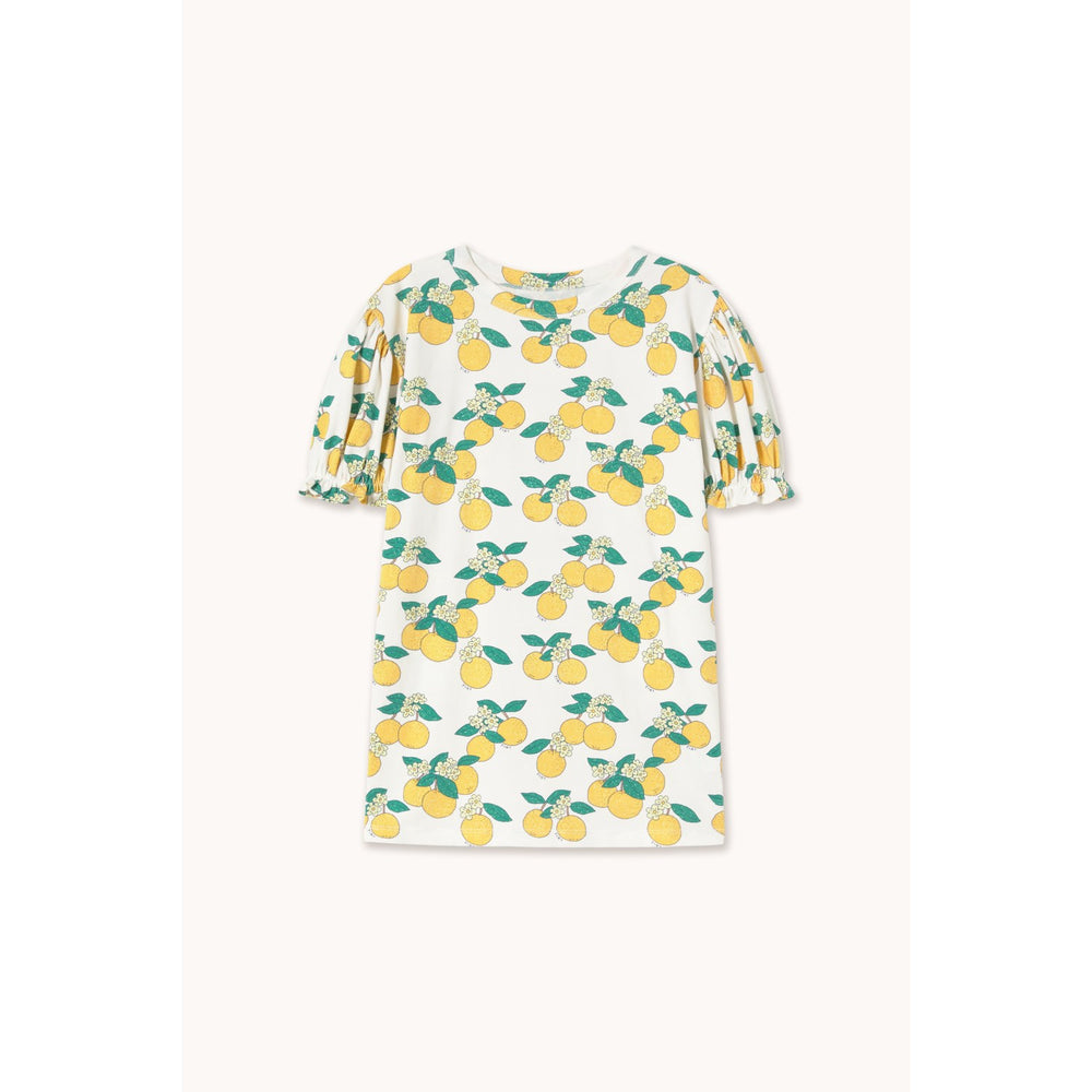 Køb TinyCottons Off-White Oranges Puff Sleeve Kjole