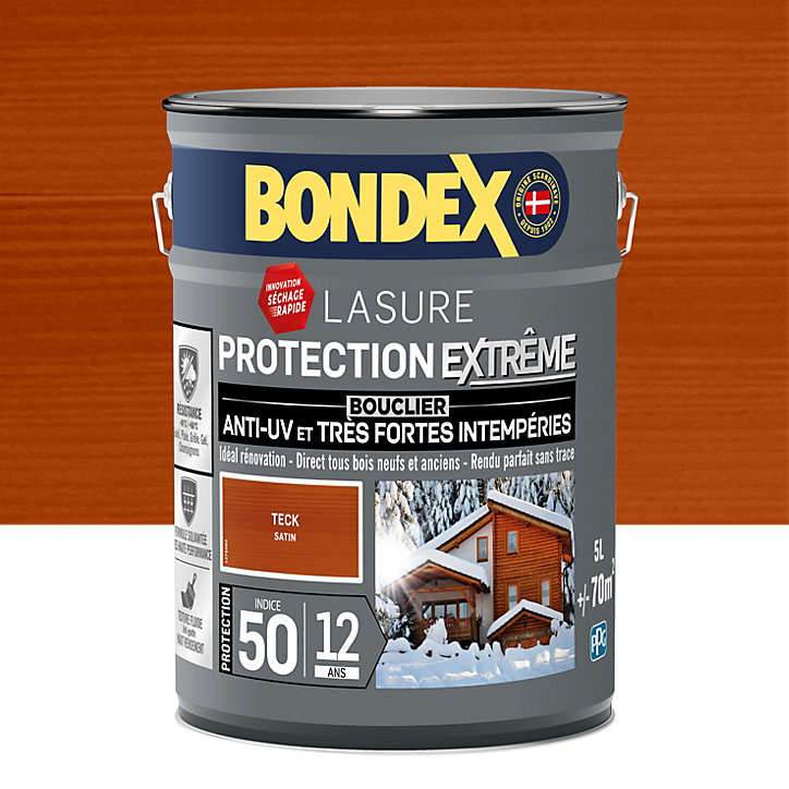 Lasure extérieure protection extrême Bondex 12 ans teck 5L