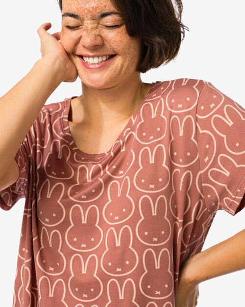 chemise de nuit femme Miffy  marron clair