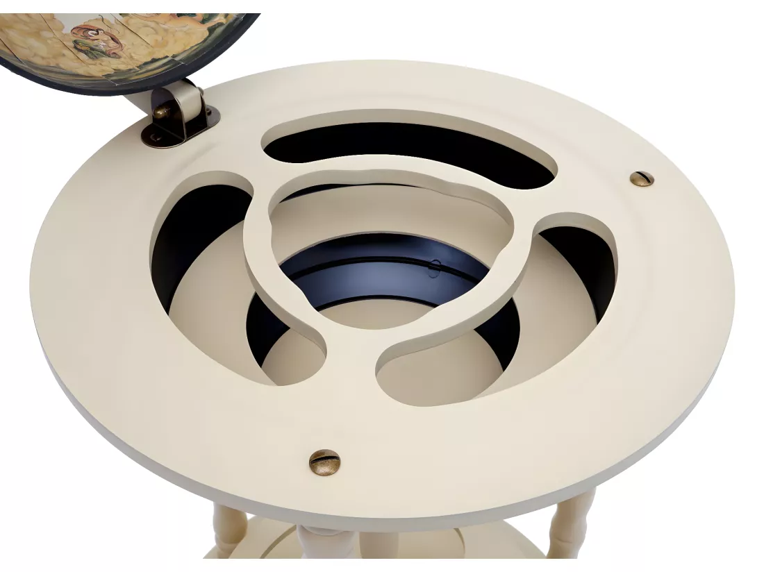 Bar de salon Globe MCW-D83 roulant, blanc