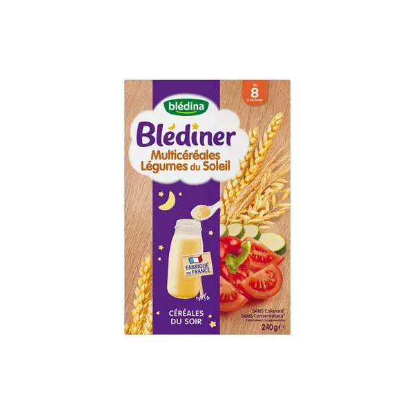 Blédina Blédiner Cereais e Vegetais Secos ao Sol +8m 240g
