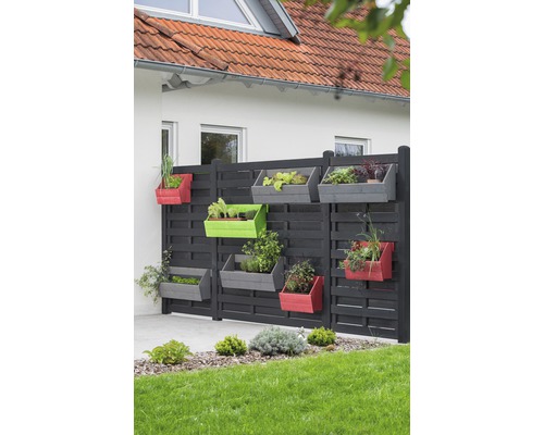 Verticale verhoogde bedbak voor schuttingelement Joris 88 x 20,5 x 37 cm lichtgrijs