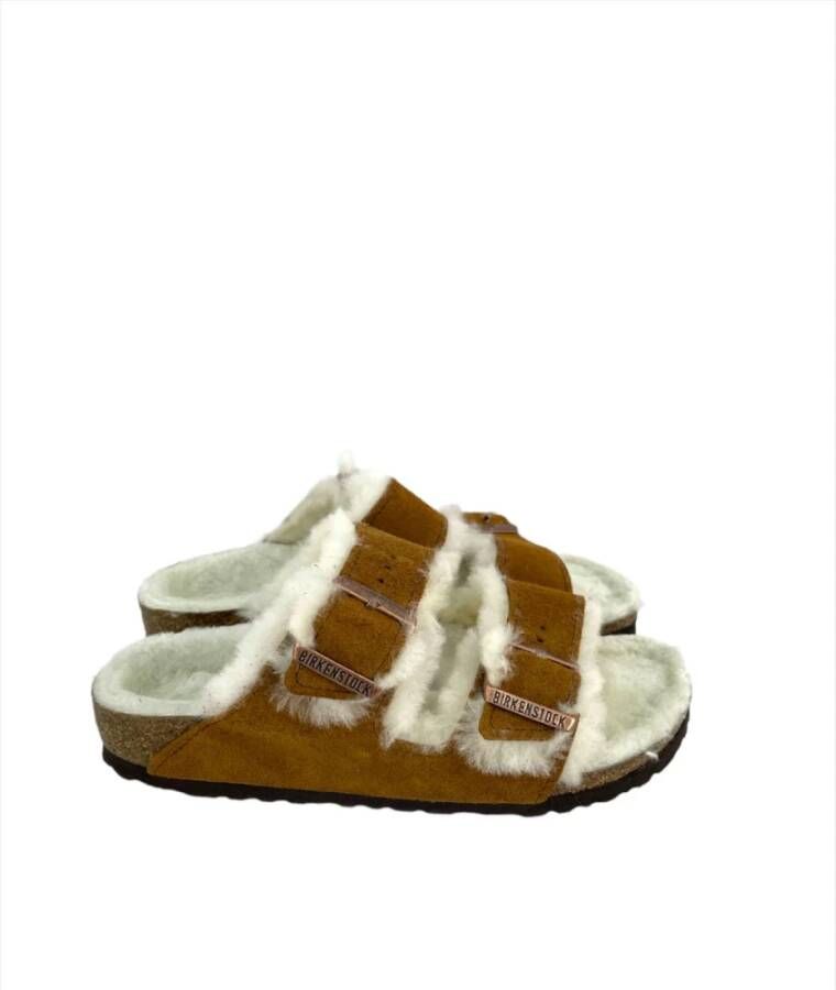 Birkenstock Arizona Shearling Slippers Mink Regular fit | Bruin | Suède