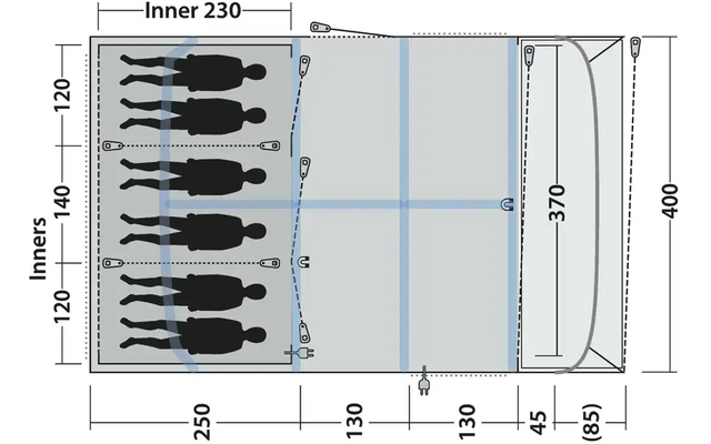 Outwell Alabama 6 Air Tunnelzelt für 6 Personen